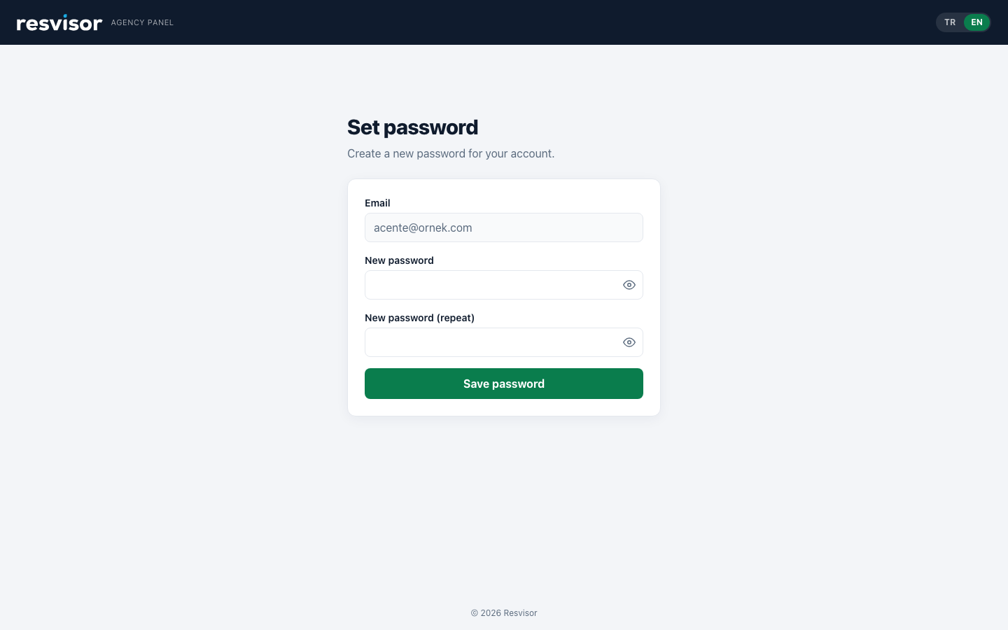 Set password