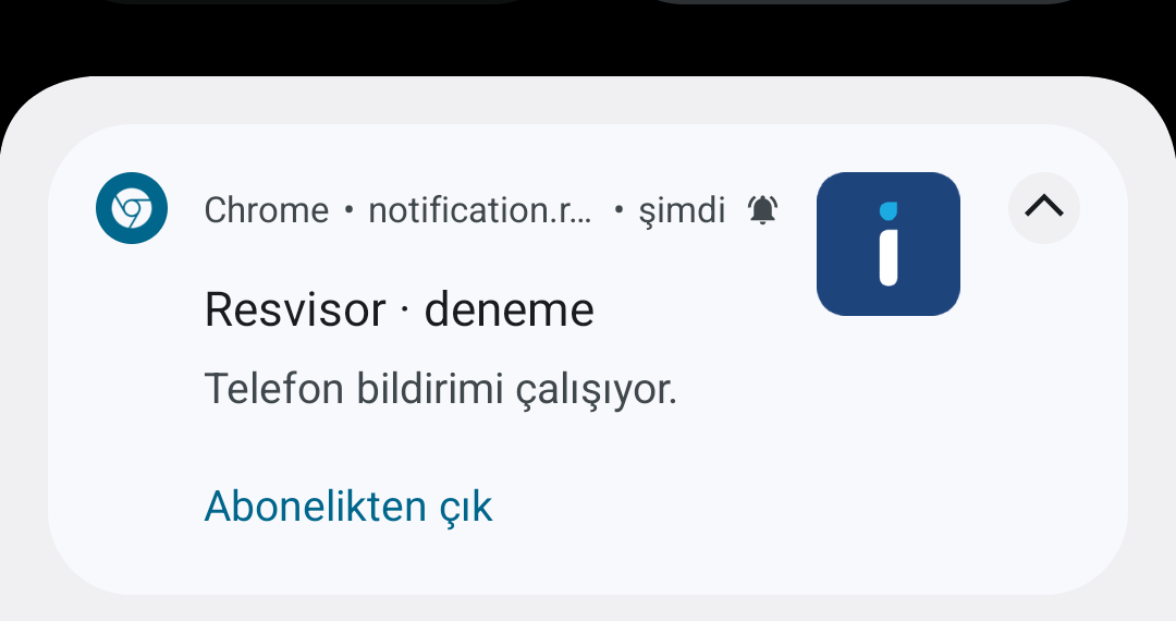 Telefona gelen bildirim